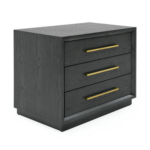 Modrest Manhattan Contemporary Grey And Gold Nightstand Model VGMA-BR-127-NS