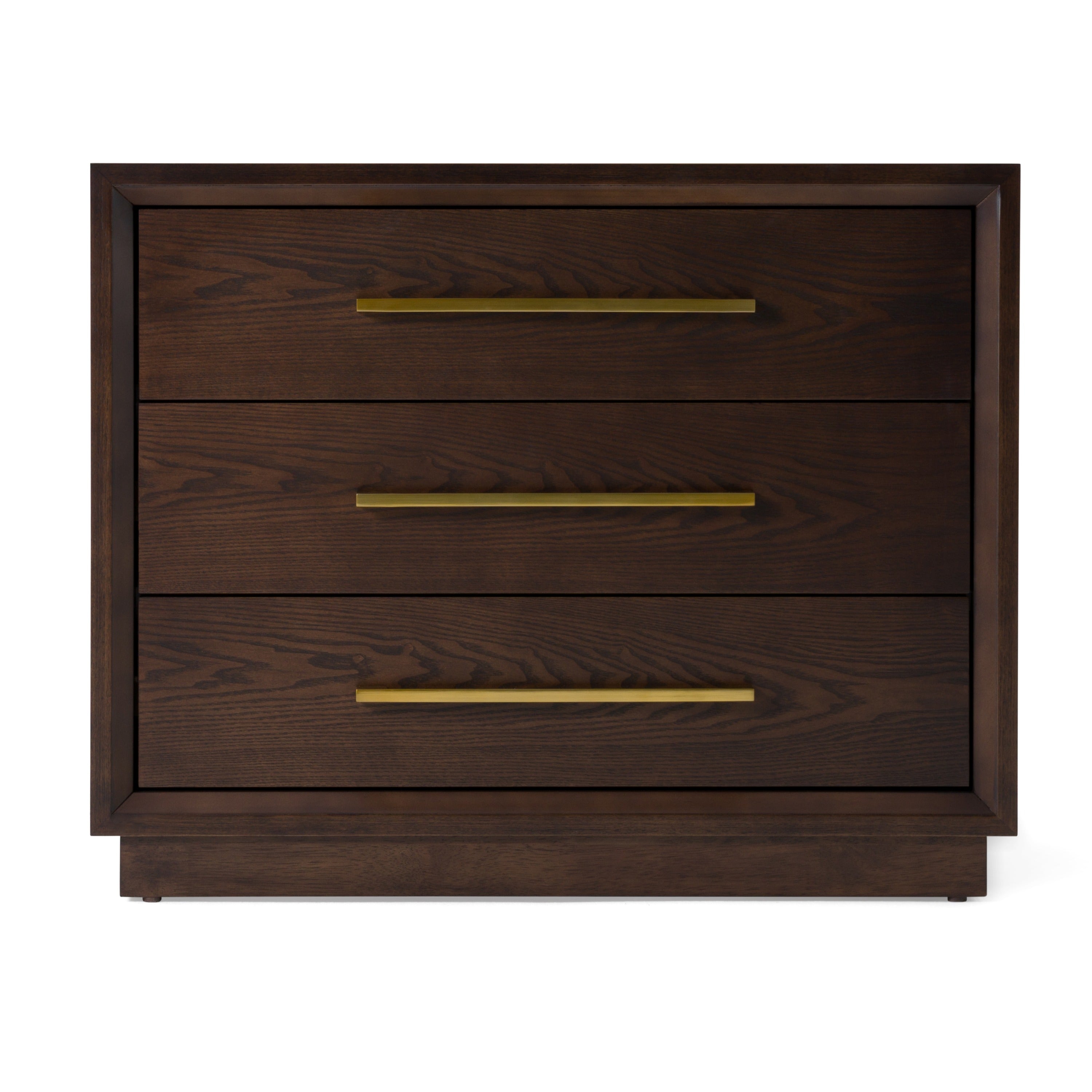 Modrest Manhattan Contemporary Brown Oak And Gold Nightstand Model VGMA-BR-127-NS-CRY