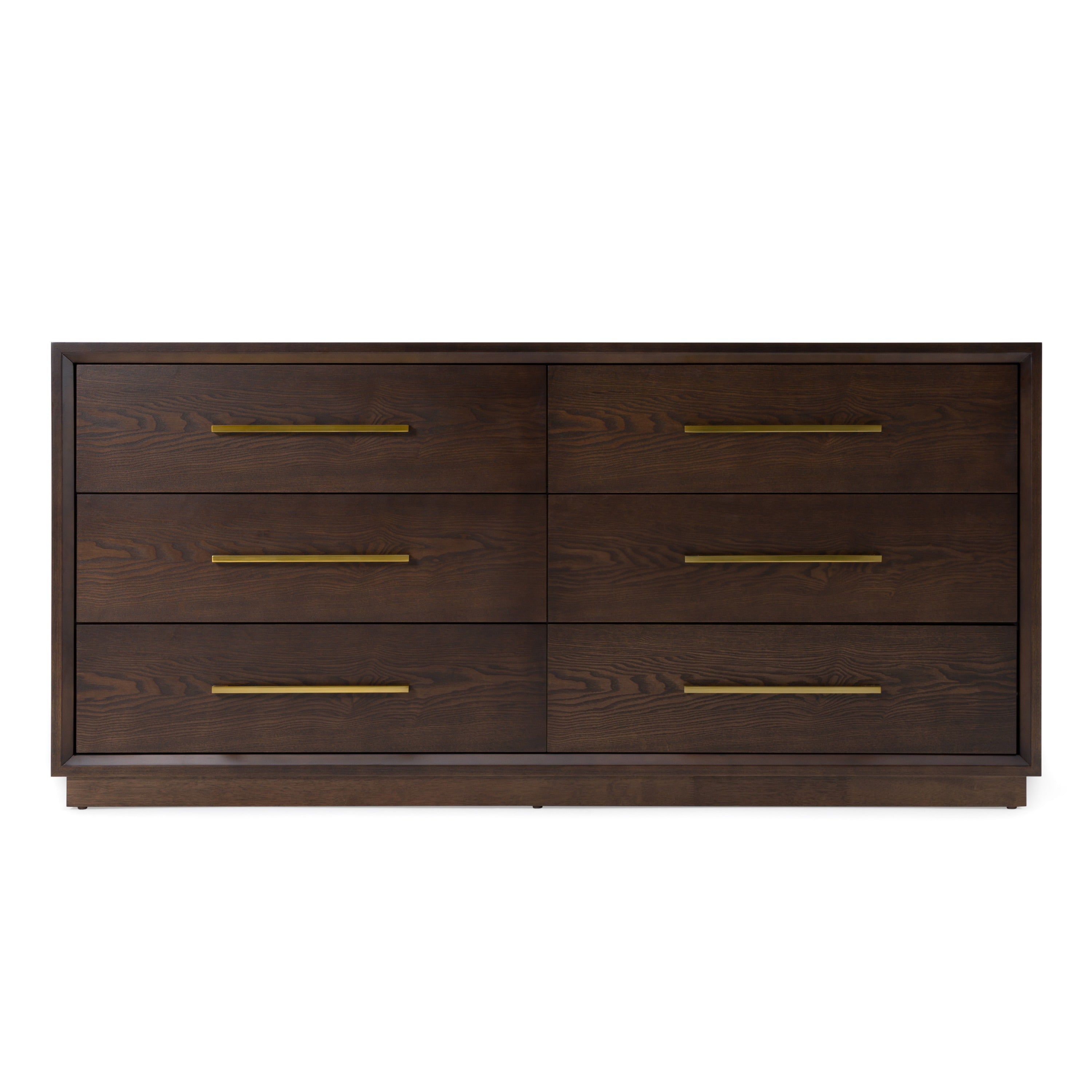 Modrest Manhattan Contemporary Brown Oak And Gold Dresser  Model VGMA-BR-127-DRS-CRY