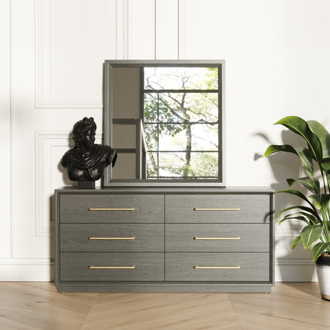 Modrest Manhattan Contemporary Grey And Gold Dresser  Model VGMA-BR-127-DR