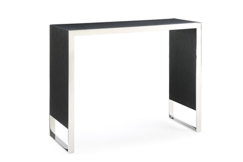 Modrest Manston Modern Black Oak & Stainless Steel Bar Table By VIG Furniture