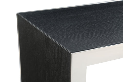 Modrest Manston Modern Black Oak & Stainless Steel Bar Table By VIG Furniture