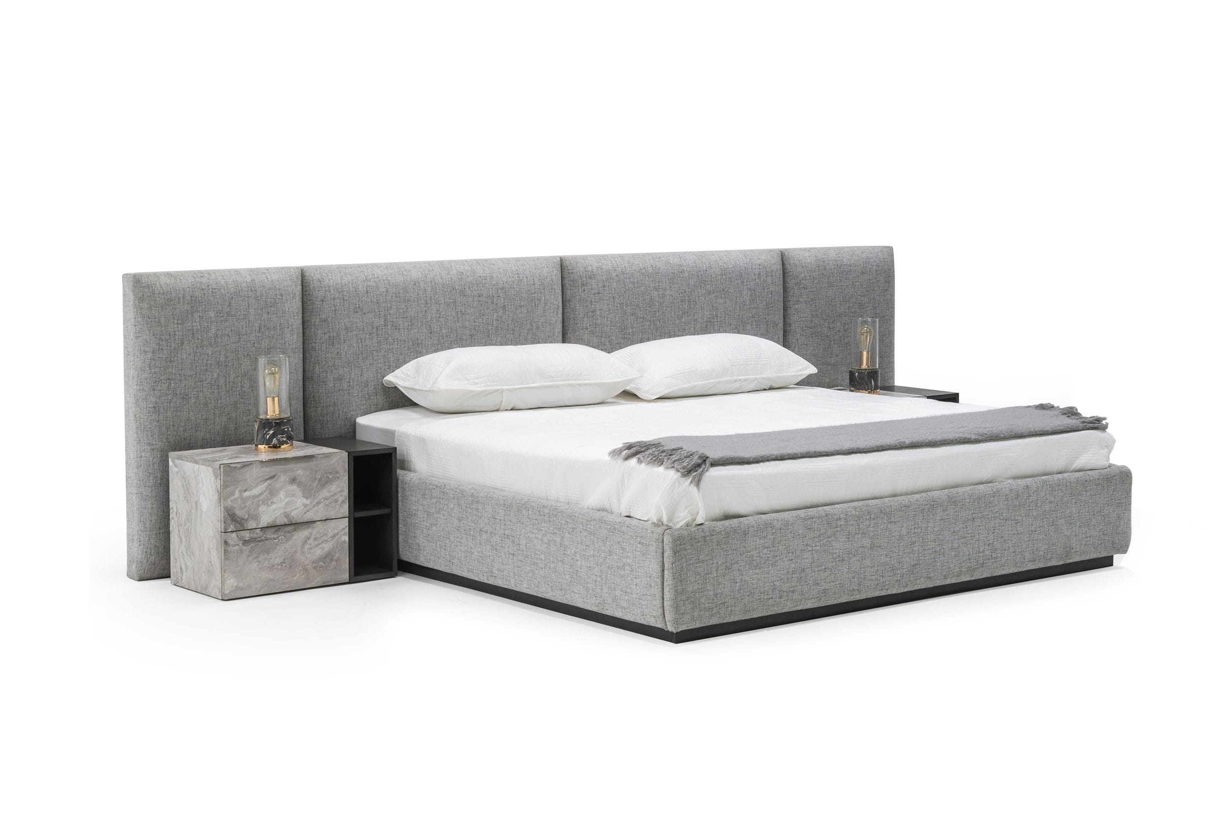 Nova Domus Maranello Eastern King Modern Grey Bed Model VGMAMQT-S25-BR-121-GRY-BED-EK