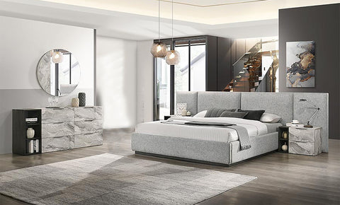 Nova Domus Maranello Eastern King Modern Grey Bed Set Model VGMABR-121-GRY-BED-SET-EK