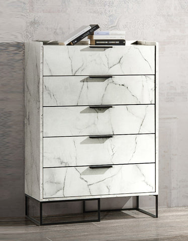 Nova Domus Marbella Italian Modern White Marble Chest Model VGACMARBELLA-CHEST