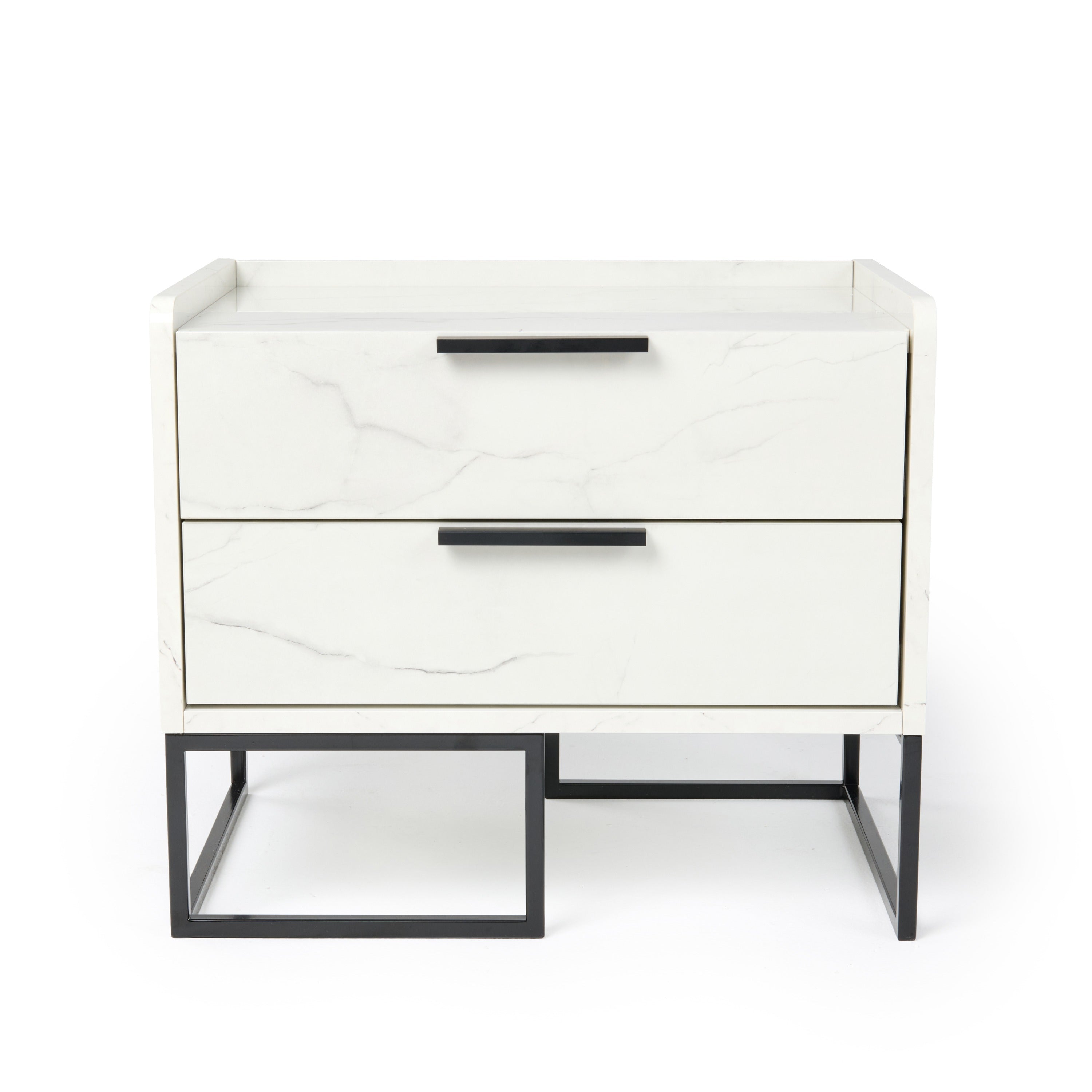Nova Domus Marbella Italian Modern White Marble Nightstand Model VGACMARBELLA-NS