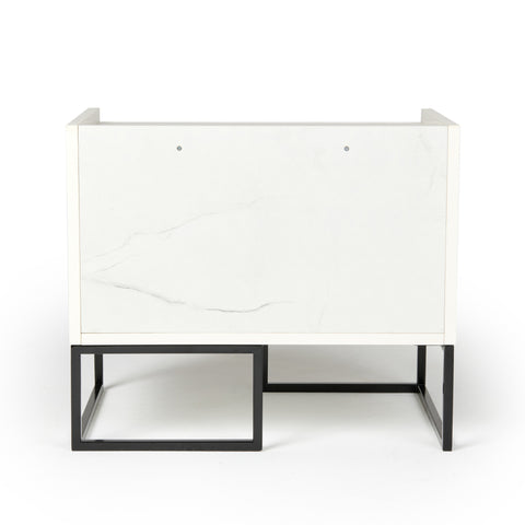 Nova Domus Marbella Italian Modern White Marble Nightstand Model VGACMARBELLA-NS