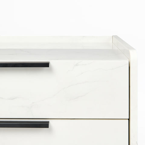 Nova Domus Marbella Italian Modern White Marble Nightstand Model VGACMARBELLA-NS