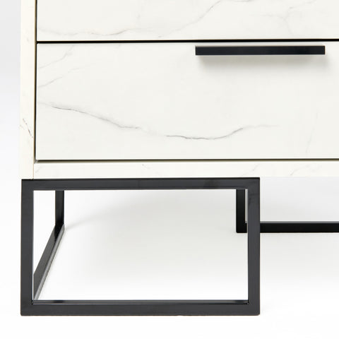 Nova Domus Marbella Italian Modern White Marble Nightstand Model VGACMARBELLA-NS