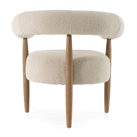 Modrest Marchland Modern Beige Fabric & Oak Accent Chair Model VGMF-L3175-BGE