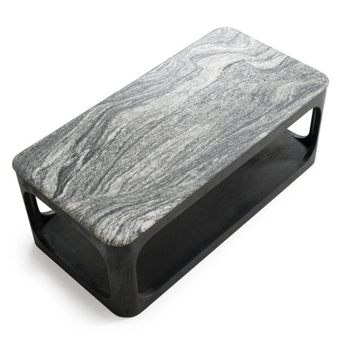 Modrest Marco Modern Black & White Granite Coffee Table Model VGNR-NI90022