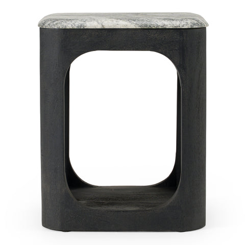 Modrest Marco Modern Black & White Granite End Table Model VGNR-NI90023