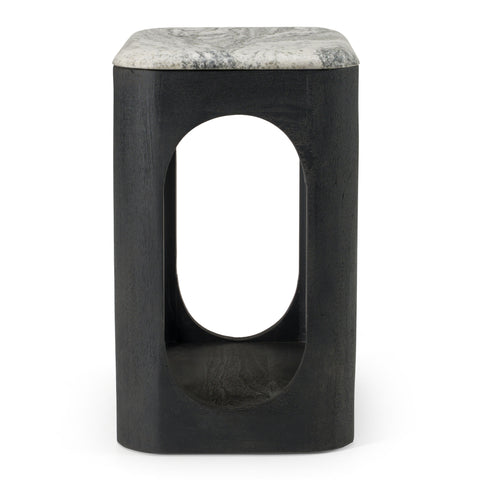 Modrest Marco Modern Black & White Granite End Table Model VGNR-NI90023