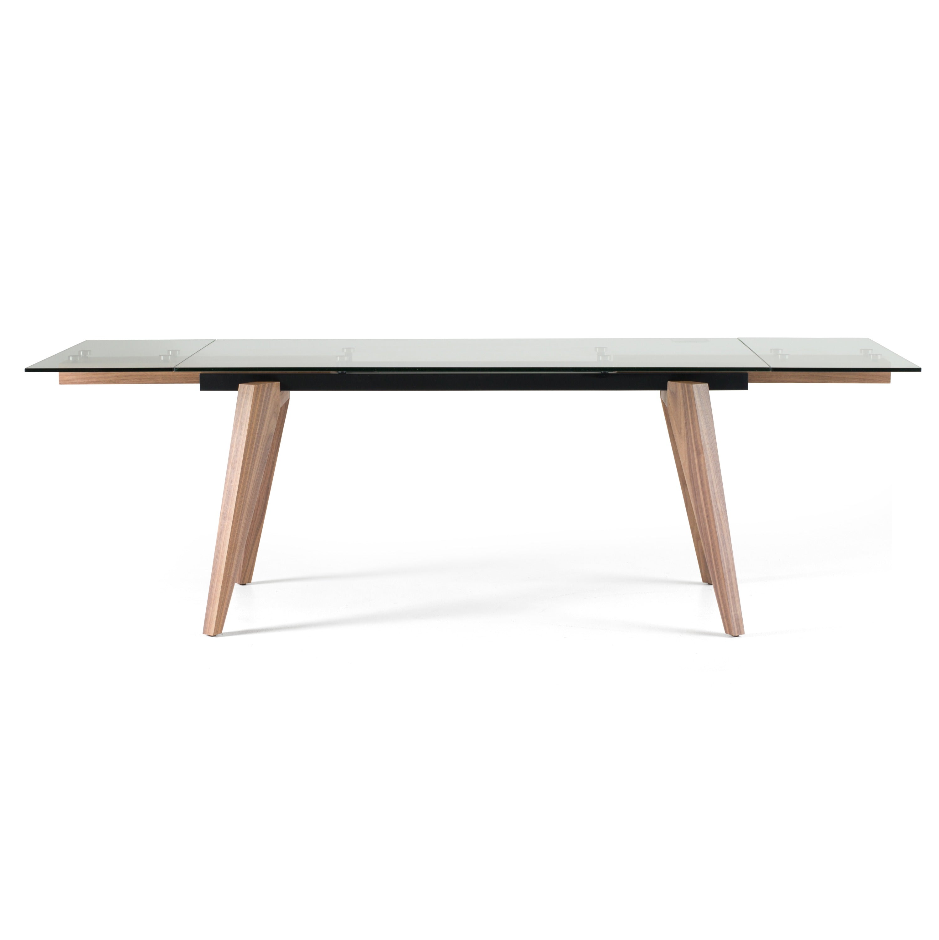 Modrest Marcus Modern Glass & Walnut Extendable Dining Table Model VGEW-D2060BH