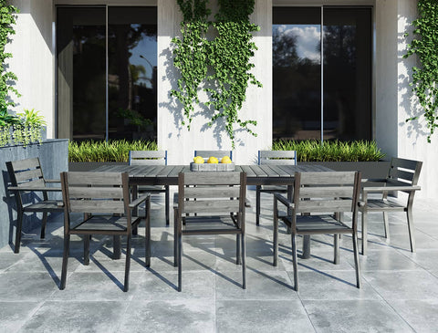 Divani Casa Marina Grey Outdoor Dining Table Set By VIG Furniture