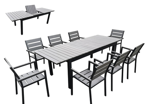 Divani Casa Marina Grey Outdoor Dining Table Set By VIG Furniture