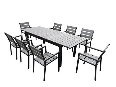 Divani Casa Marina Grey Outdoor Dining Table Set By VIG Furniture