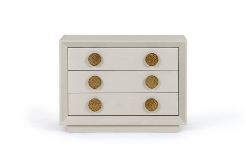 Modrest Marjorie Modern Cream & Brushed Gold Nightstand Model VGGMCHD-1705-3A-CRM