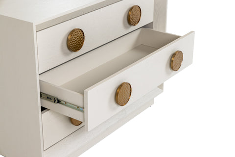 Modrest Marjorie Modern Cream & Brushed Gold Nightstand Model VGGMCHD-1705-3A-CRM