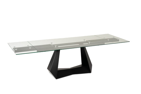 Modrest Maroney Modern Black And Glass Extendable 70 5" | 106" Dining Table Model VGNS-GD8780-B