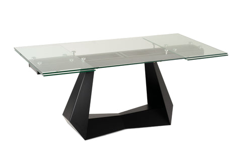 Modrest Maroney Modern Black And Glass Extendable 70 5" | 106" Dining Table Model VGNS-GD8780-B