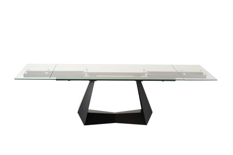 Modrest Maroney Modern Black And Glass Extendable 70 5" | 106" Dining Table Model VGNS-GD8780-B