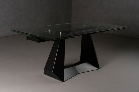 Modrest Maroney Modern Black And Glass Extendable 70 5" | 106" Dining Table Model VGNS-GD8780-B
