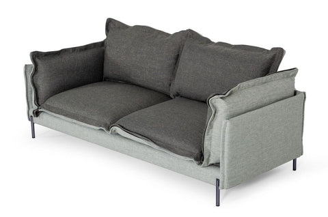 Divani Casa Mars Modern Grey & Dark Grey Fabric Sofa Model VGCF591-DKGRY-S