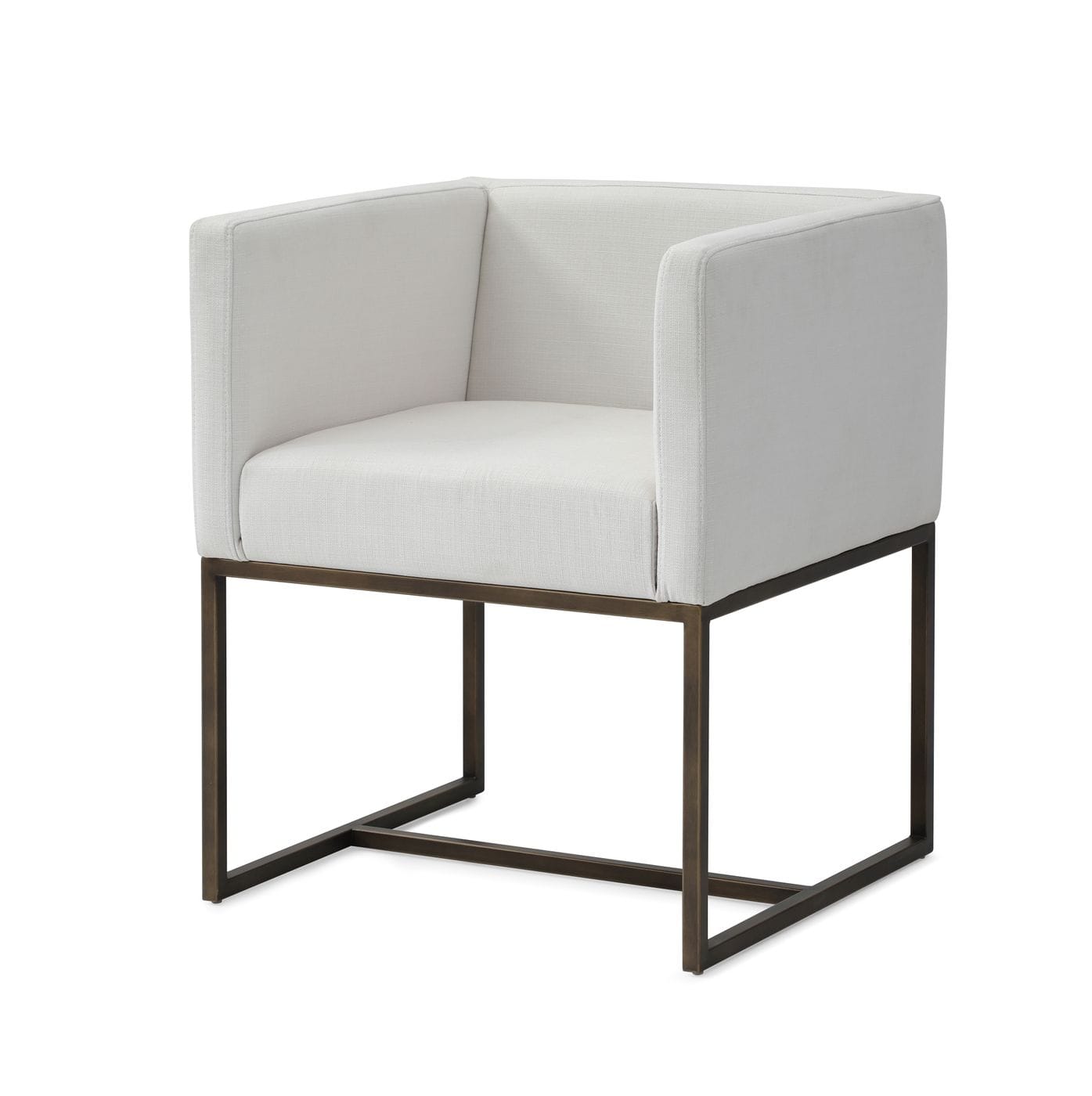 Modrest Marty Modern Off White & Copper Antique Brass Dining Chair Model VGVCB8368-WHTX-DC