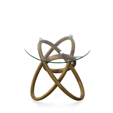 Modrest Mason Modern Class & Walnut Side Table Model VGCSLT-20051-BRN-ET