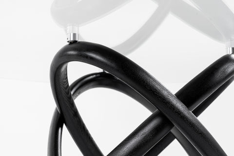 Modrest Mason Round Glass & Black Ash Dining Table  Model VGCSDT-16138-BLK