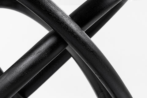 Modrest Mason Round Glass & Black Ash Dining Table  Model VGCSDT-16138-BLK