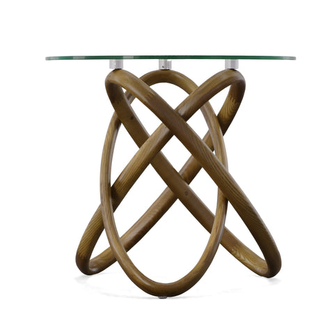 Modrest Mason Modern Class & Walnut Side Table Model VGCSLT-20051-BRN-ET