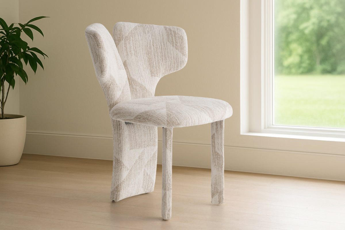 Modrest Masuda Modern Beige Pattern Fabric Dining Chair (Set Of 2) Model VGOD-ZW-24081-BGE