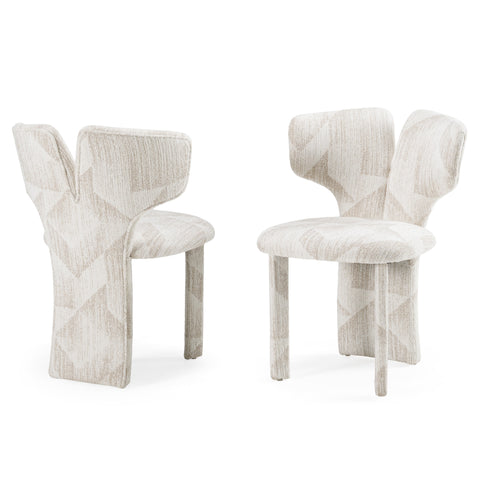 Modrest Masuda Modern Beige Pattern Fabric Dining Chair (Set Of 2) Model VGOD-ZW-24081-BGE