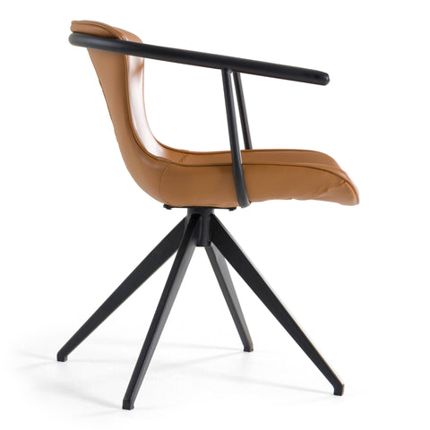 Modrest Maureen Modern Camel & Black Dining Chair Model VGHR3571-CML-DC
