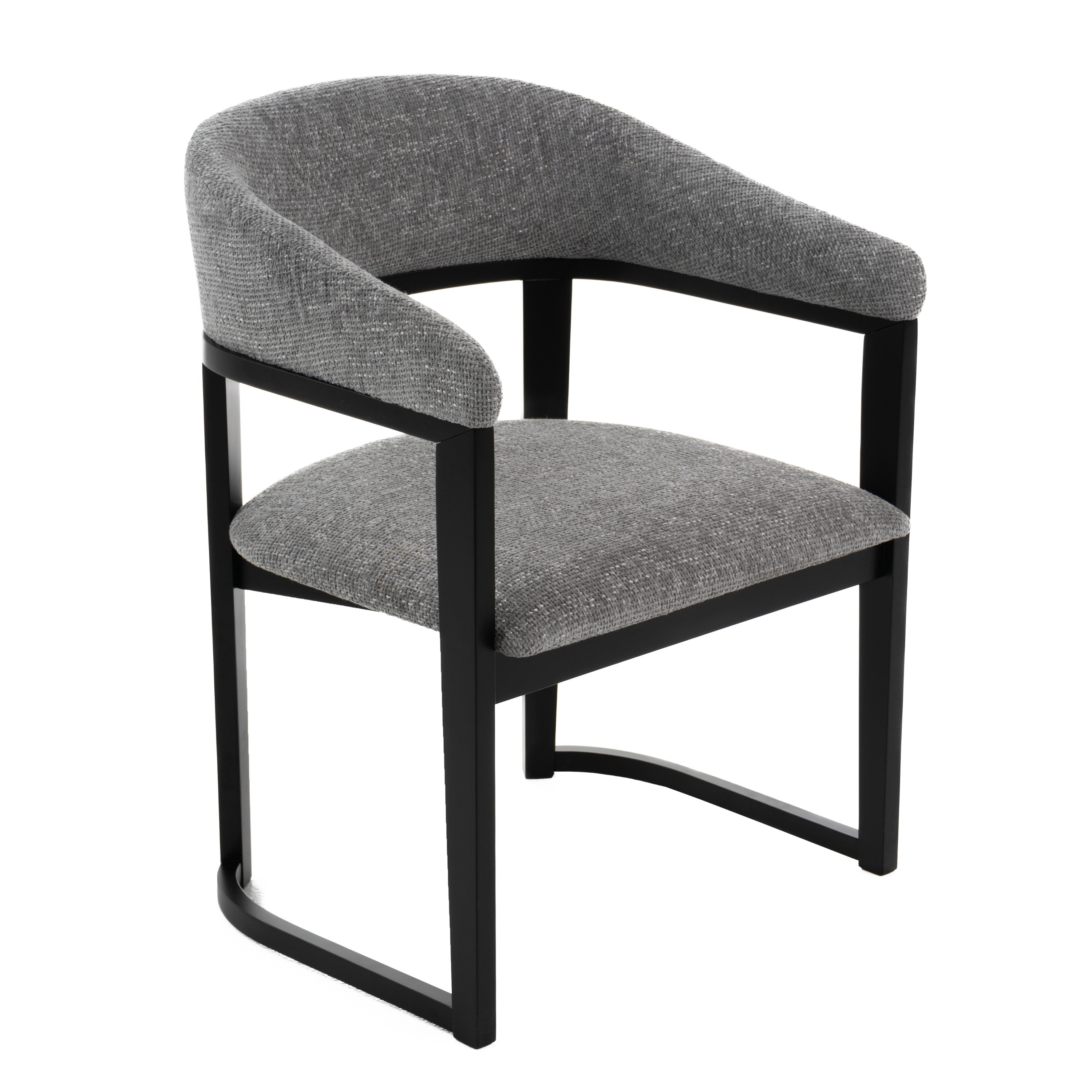 Modrest Maury Modern Grey Fabric & Black Dining Chair Model VGMA-MI-1189-GRYBLK