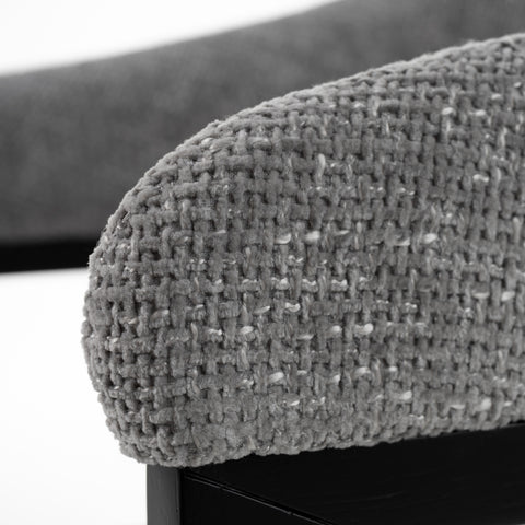 Modrest Maury Modern Grey Fabric & Black Dining Chair Model VGMA-MI-1189-GRYBLK