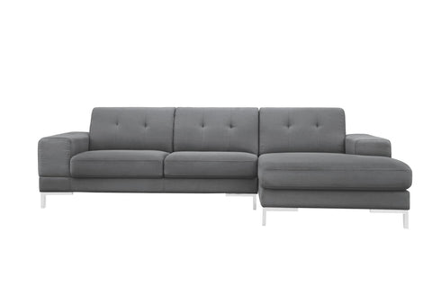 Divani Casa Forli Modern Grey Fabric Right Facing Sectional Sofa Model VGMB-1071B-GRY-RAF