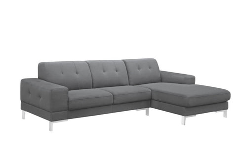 Divani Casa Forli Modern Grey Fabric Right Facing Sectional Sofa Model VGMB-1071B-GRY-RAF