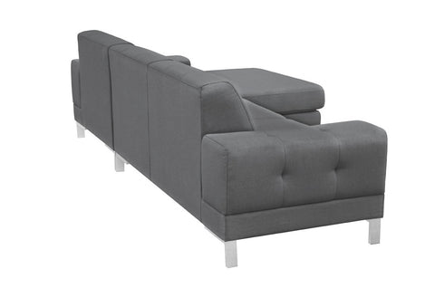 Divani Casa Forli Modern Grey Fabric Right Facing Sectional Sofa Model VGMB-1071B-GRY-RAF