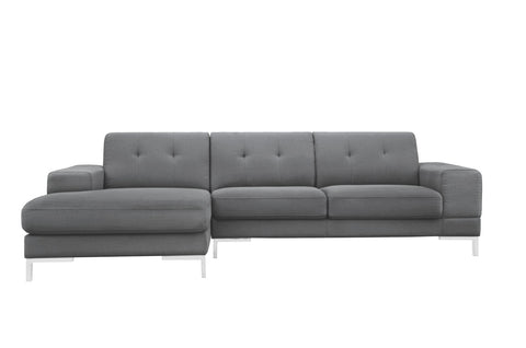 Divani Casa Forli Modern Grey Fabric Left Facing Sectional Sofa Model VGMB-1071B-GRY-LAF