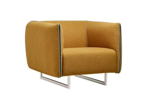 Divani Casa Medora Modern Grey & Yellow Fabric Sofa Set Model VGMB-1661-GRY