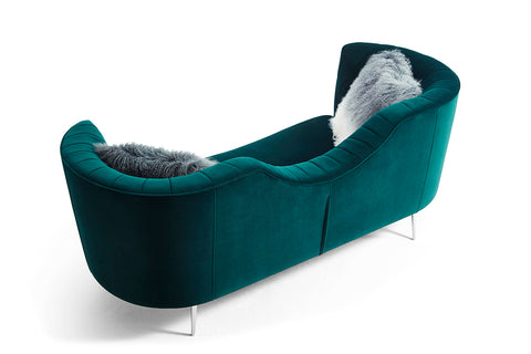 Divani Casa Loretta Modern Green Velvet Sofa Model VGMB-1861-GRN