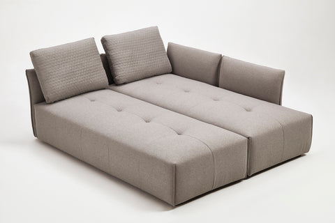 Divani Casa Polson Modern Light Grey Fabric Modular Sectional Sofa Bed Model VGMB-1869-LTGRY