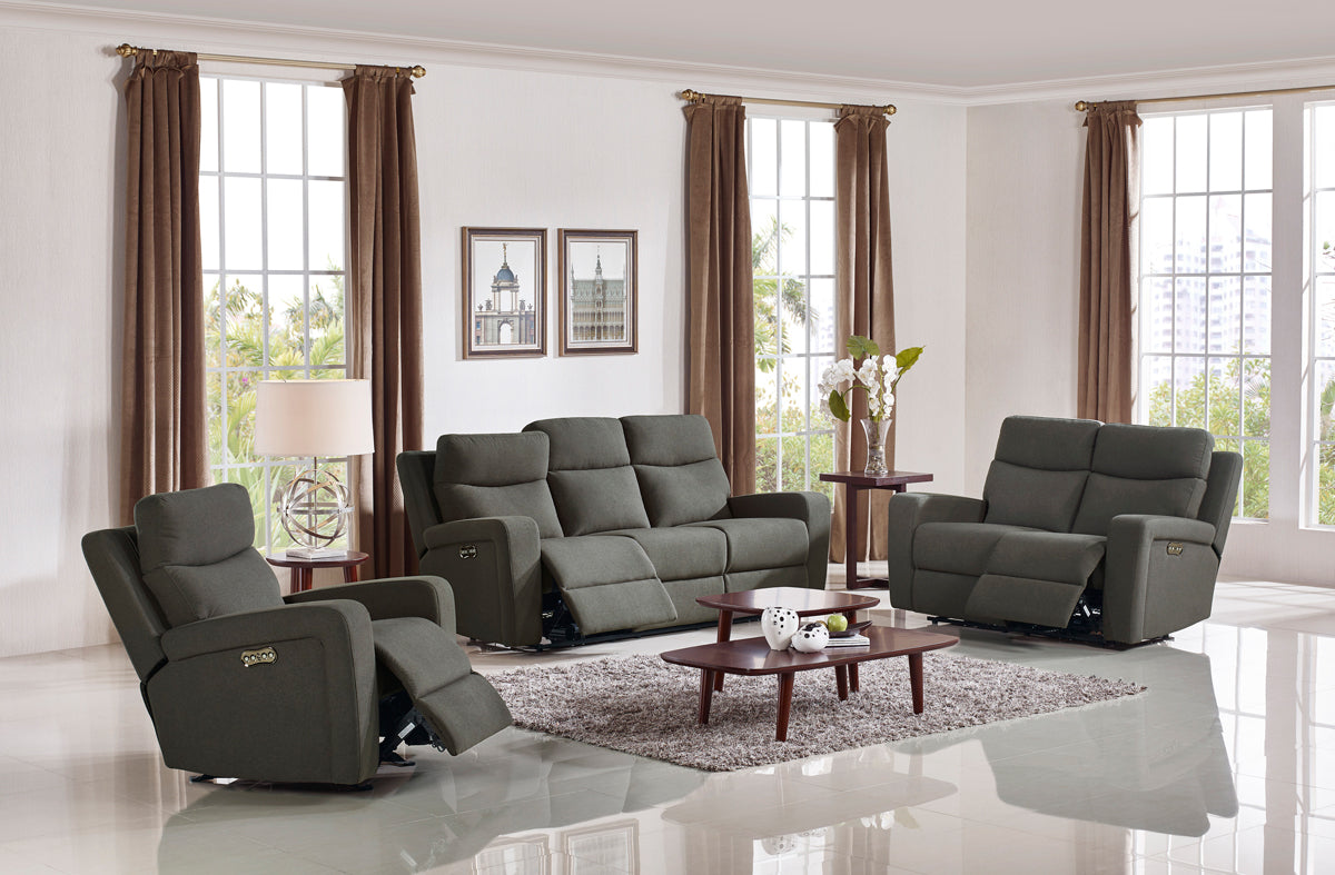 Divani Casa Shaw Modern Grey Fabric Loveseat With Recliners Model VGMB-R056-GRY-LOVE