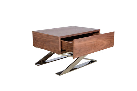 Modrest Canton Modern Walnut Nightstand Model VGBBMB1309-WAL