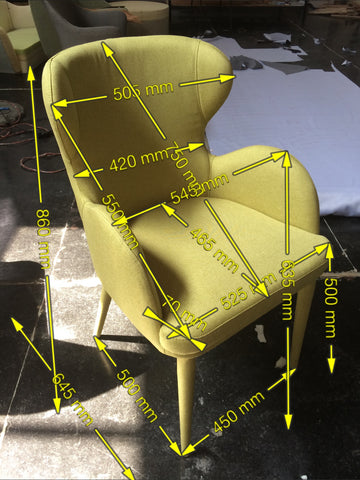 Modrest Tigard Modern Yellow Fabric Dining Chair By VIG Furniture