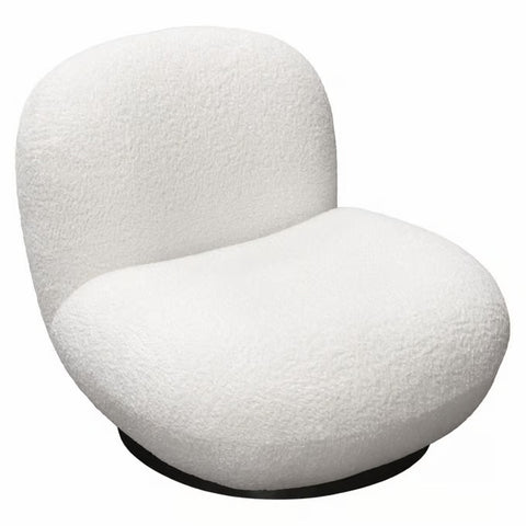 Simone Chair in White Faux Sheepskin Fabric By Diamond Sofa
