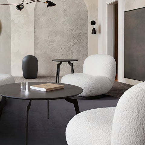 Simone Chair in White Faux Sheepskin Fabric By Diamond Sofa